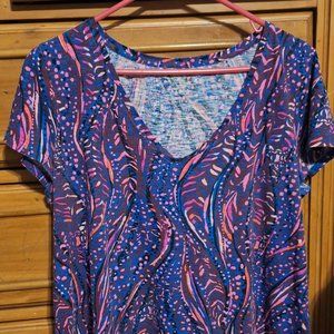 Lilly Pulitzer Short Sleeve Tee - Blue and Pink